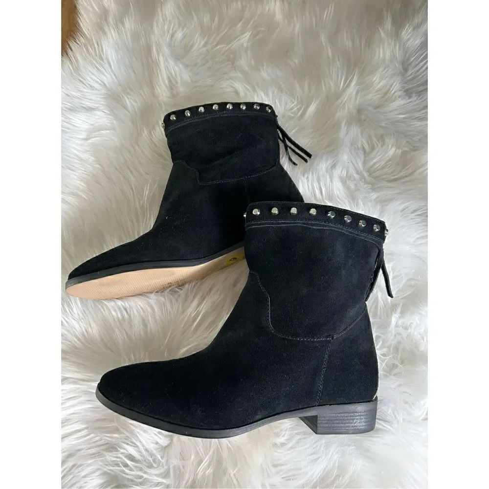 Michael kors black booties size 9m suede small heel